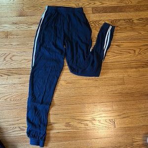 Brandy Melville Navy Blue Striped Leg Joggers
